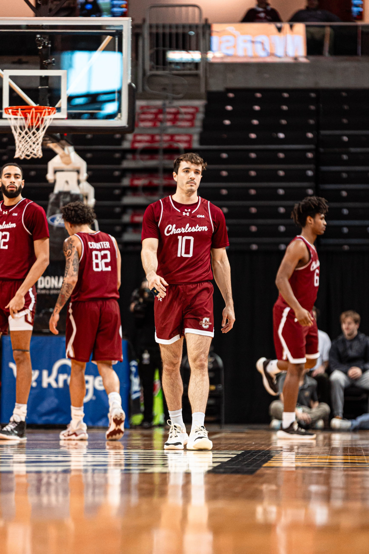Connor Hickman on the court in a College of Charleston uniform